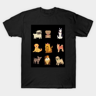 Dog Pack Cute Kawaii Cartoon T-Shirt